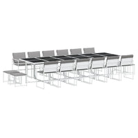 Set da Pranzo da Giardino 17 pz con Cuscini Bianco in Textilene 3295102