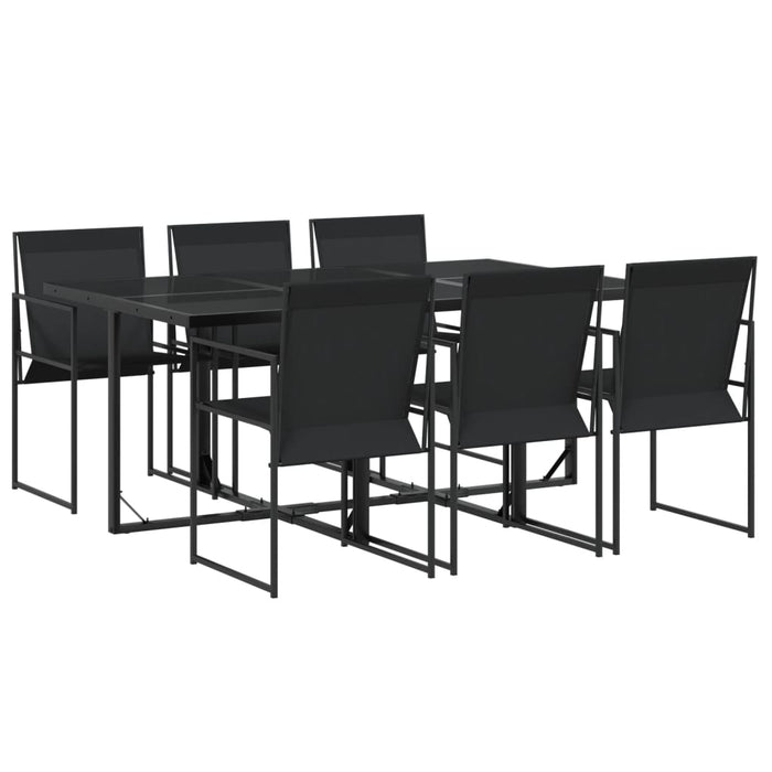 Set da Pranzo da Giardino 7 pz Nero in Textilene 3295119