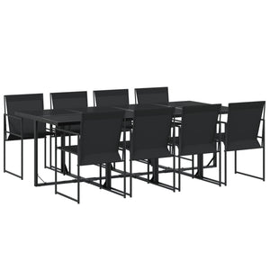 Set da Pranzo da Giardino 9 pz Nero in Textilene 3295120