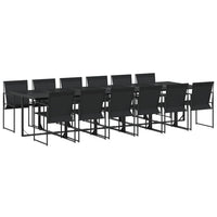 Set da Pranzo da Giardino 13 pz Nero in Textilene 3295122