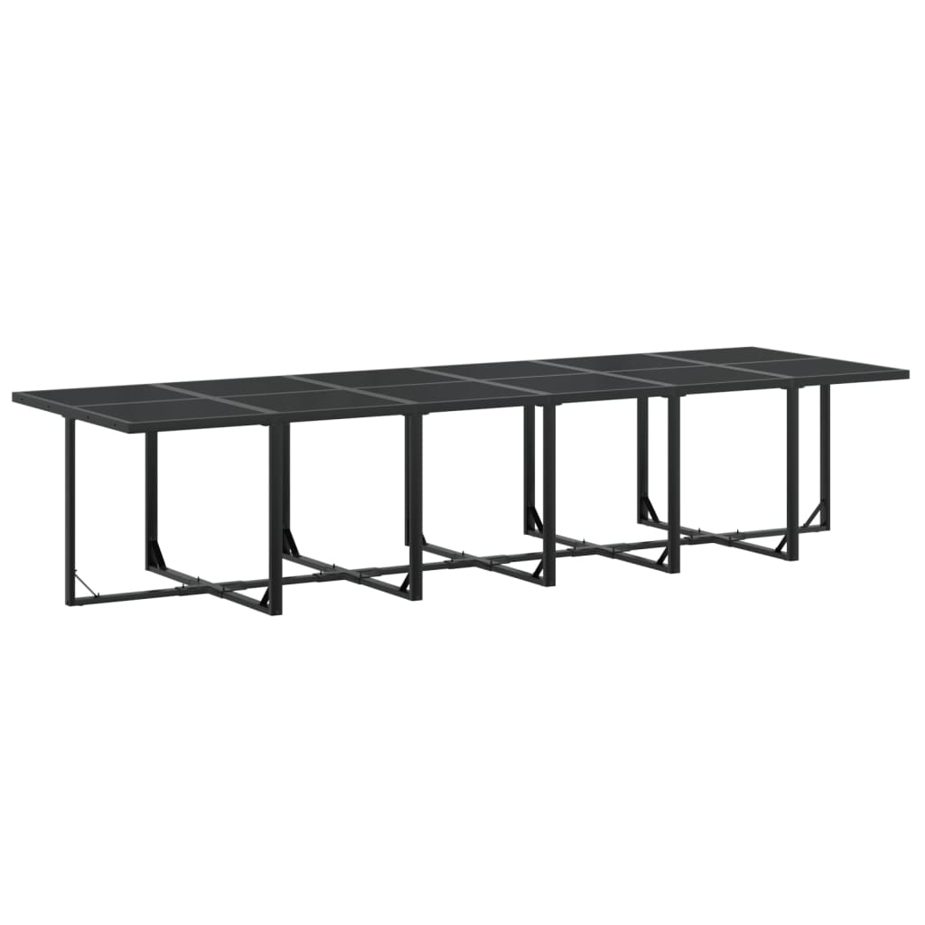 Set da Pranzo da Giardino 13 pz Nero in Textilene 3295122