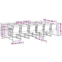 Set da Pranzo da Giardino 13 pz Nero in Textilene 3295122