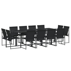 Set da Pranzo da Giardino 13 pz Nero in Textilene 3295125