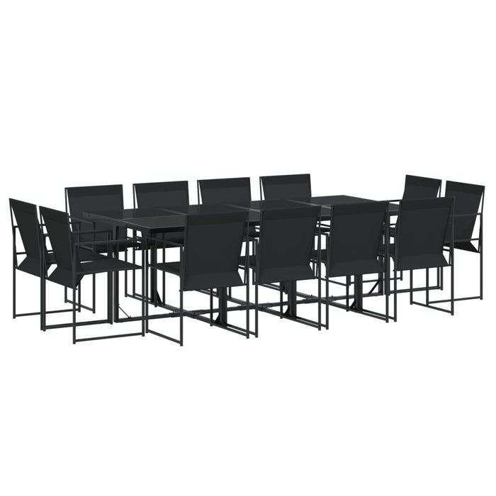 Set da Pranzo da Giardino 13 pz Nero in Textilene 3295125