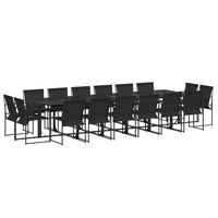 Set da Pranzo da Giardino 17 pz Nero in Textilene 3295127