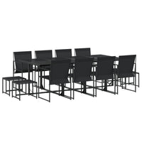 Set da Pranzo da Giardino 13 pz Nero in Textilene 3295130