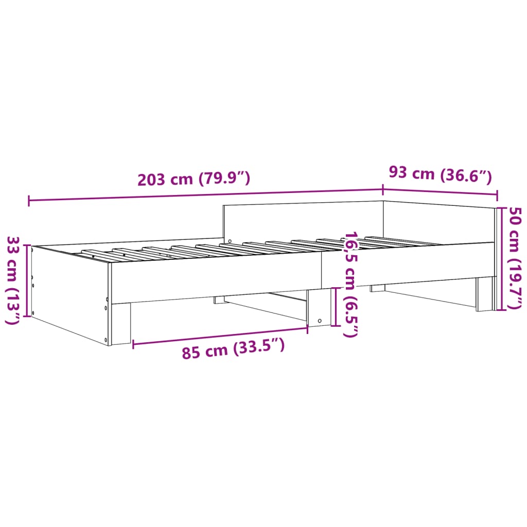 Giroletto Grigio Cemento 90x200 cm in Legno Multistrato 849582