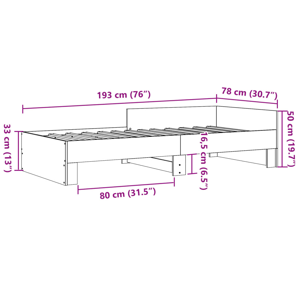 Giroletto Rovere Sonoma 75x190 cm in Legno Multistrato 849595