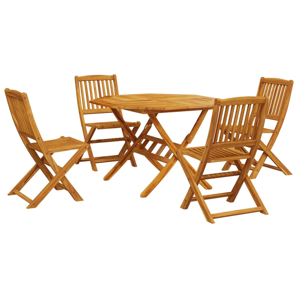 Set Pranzo da Giardino Pieghevole 5pz Legno Massello di Acacia 3295249