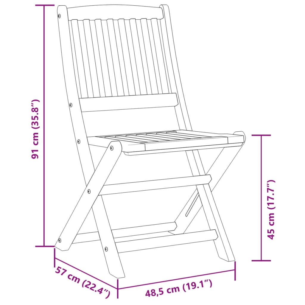 Set Pranzo da Giardino Pieghevole 5pz Legno Massello di Acacia 3295249