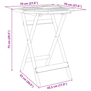 Set Bistrò Pieghevole 3pz in Legno Massello di Acacia 3295252