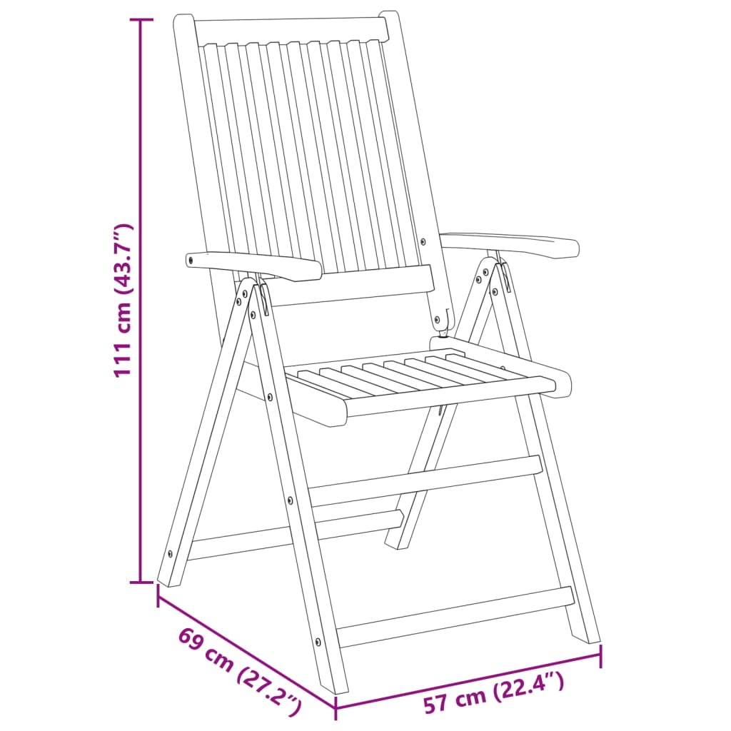 Set da Pranzo per Giardino 5 pz in Legno Massello di Acacia 3295257