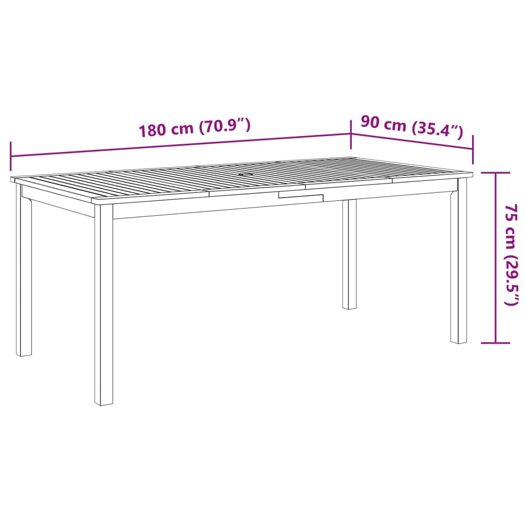 Set da Pranzo da Giardino 9 pz Legno Massello di Acacia 3295259