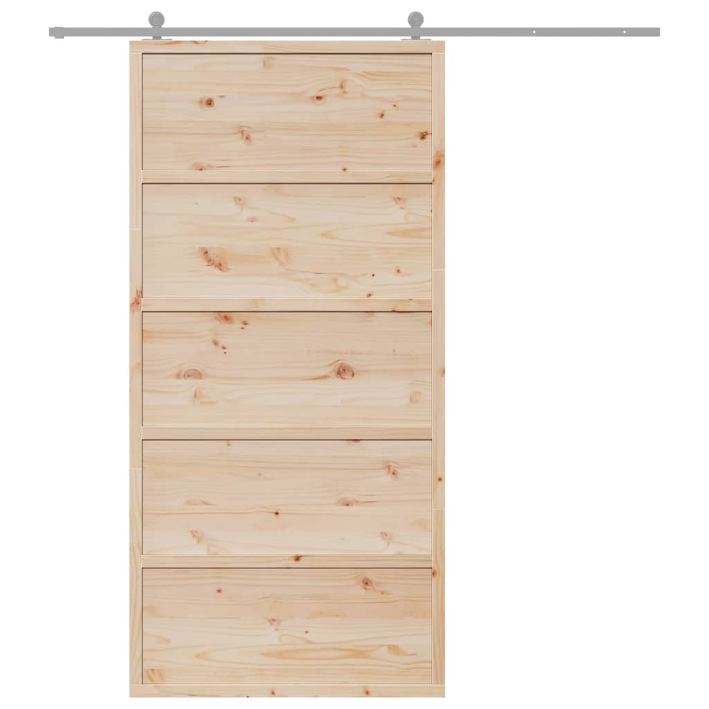 Porta per Granaio 100x208 cm in Legno Massello di Pino 850629