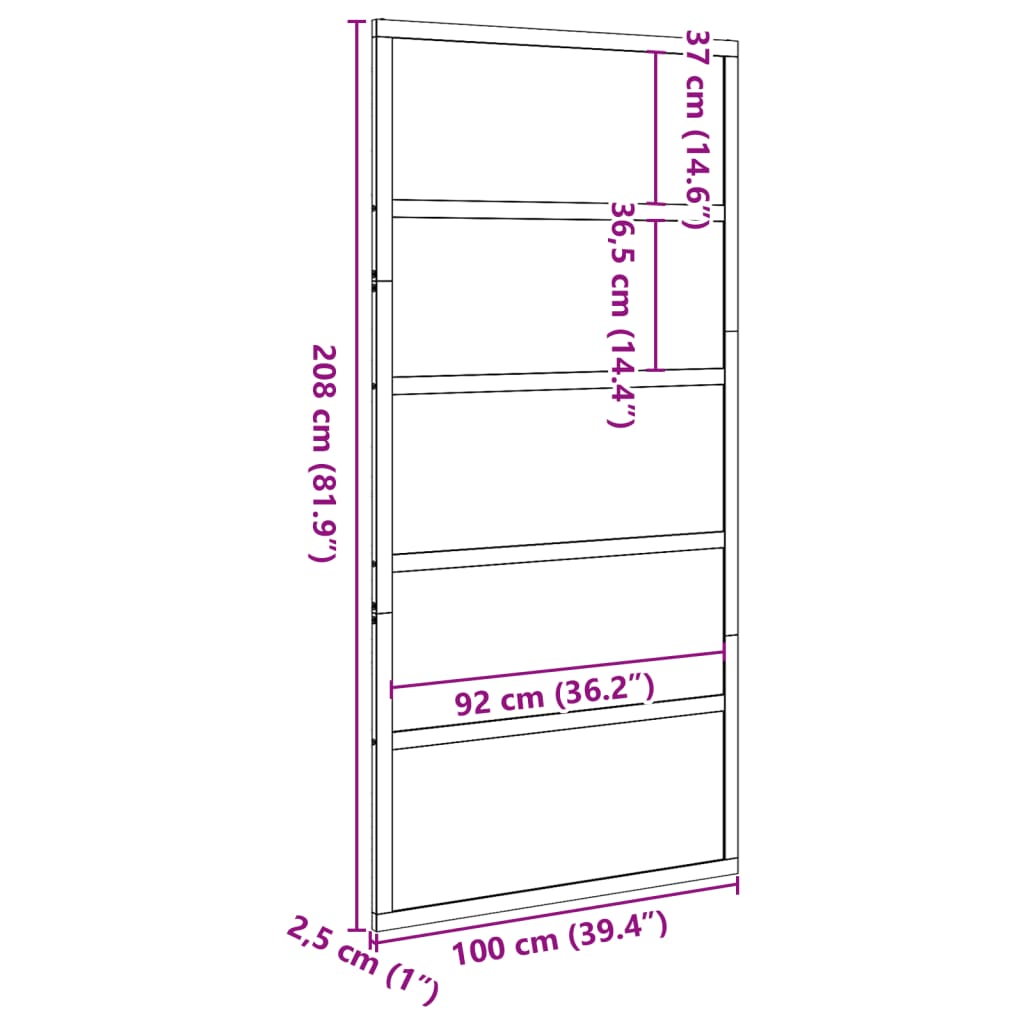 Porta per Granaio 100x208 cm in Legno Massello di Pino 850629