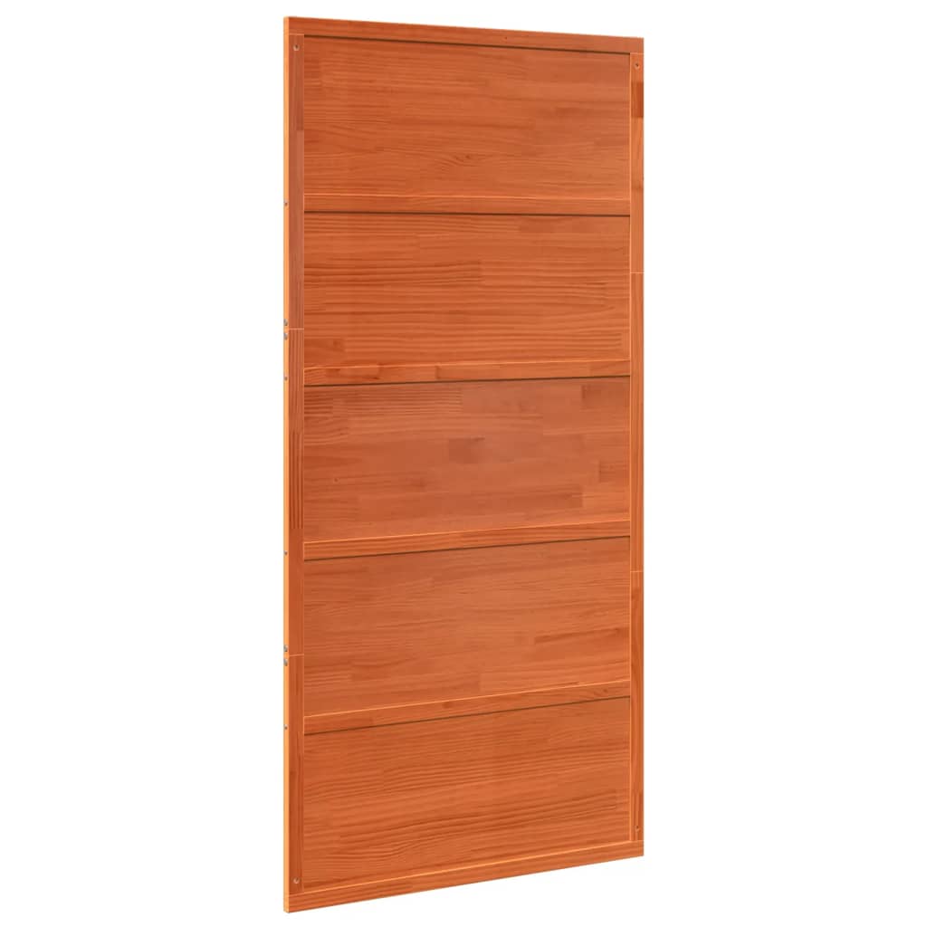 Porta del Granaio Marrone 100x208 cm in Legno Massello di Pino 850631