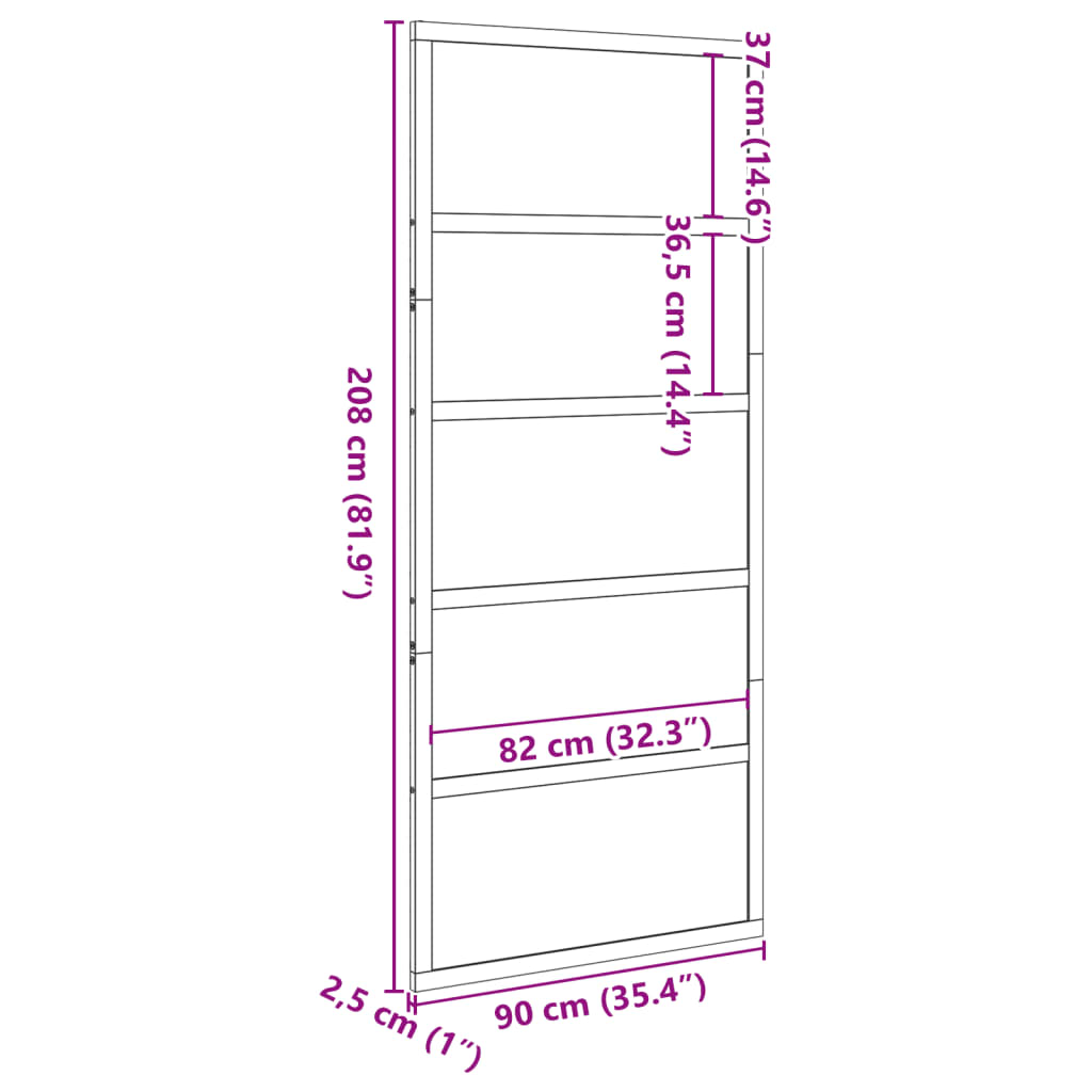 Porta del Granaio Bianca 90x208 cm in Legno Massello di Pino 850633