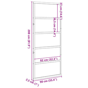 Porta del Granaio Bianca 90x208 cm in Legno Massello di Pino 850633