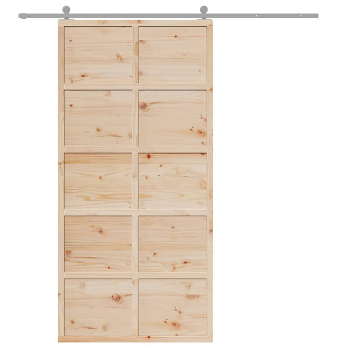 Porta per Granaio 100x208 cm in Legno Massello di Pino 850638