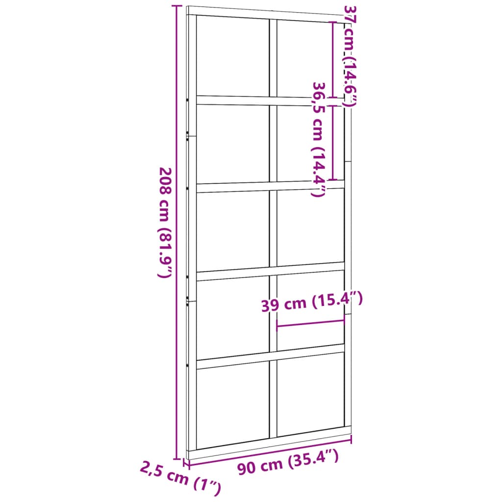 Porta del Granaio Bianca 90x208 cm in Legno Massello di Pino 850642