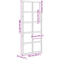 Porta del Granaio Bianca 90x208 cm in Legno Massello di Pino 850642