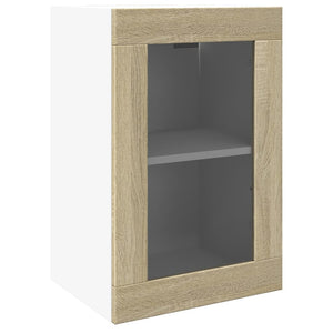 Mobile Pensile con Vetro Rovere Sonoma 40x31x60 cm Multistrato 849618