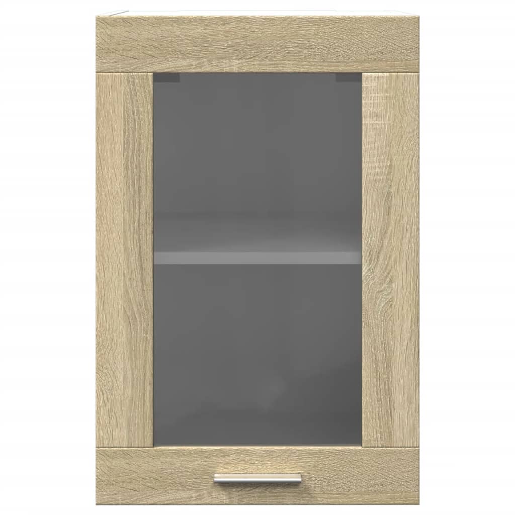 Mobile Pensile con Vetro Rovere Sonoma 40x31x60 cm Multistrato 849618