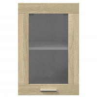 Mobile Pensile con Vetro Rovere Sonoma 40x31x60 cm Multistrato 849618