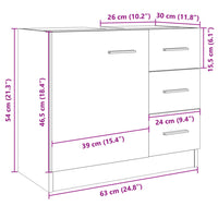 Mobile Sottolavabo Rovere Sonoma 63x30x54 cm Legno Multistrato 849633