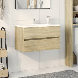 Mobile Lavabo Rovere Sonoma 80x38,5x45 cm in Legno Multistrato 849637