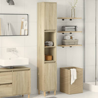 Armadietto da Bagno Rovere Sonoma 30x30x190cm Legno Multistrato 849657