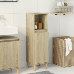 Armadietto da Bagno Rovere Sonoma 30x30x100cm Legno Multistrato 849659