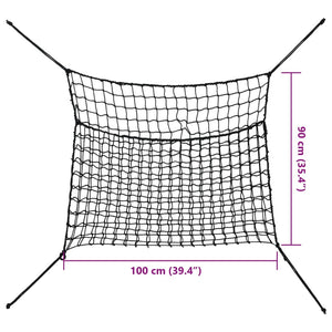 Reti da Fieno 2pz Rettangolari Neri 100x90 cm in PP 4012304