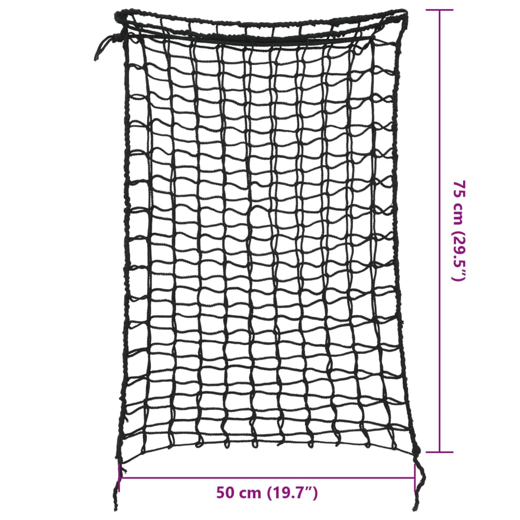 Reti da Fieno 2pz Rettangolari Neri 75x50 cm in PP 4012307