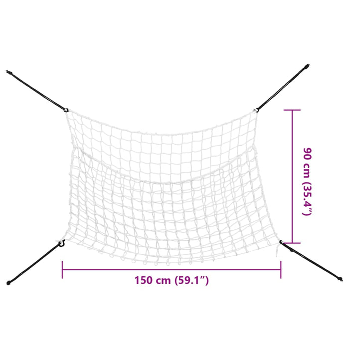 Reti da Fieno 2pz Rettangolari Bianchi 150x90 cm in PP 4012312