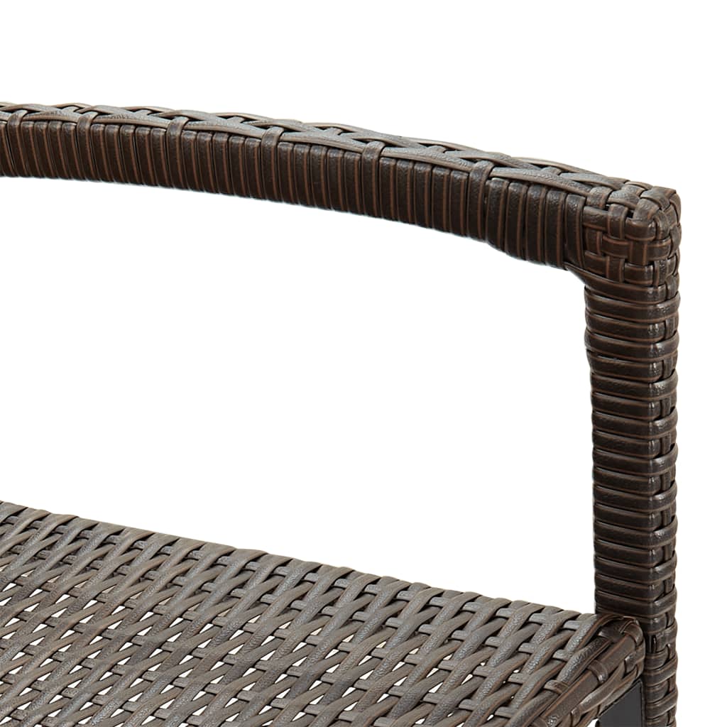 Set Bar Giardino 5pz Marrone Legno Massello Acacia e Polyrattan 3295275