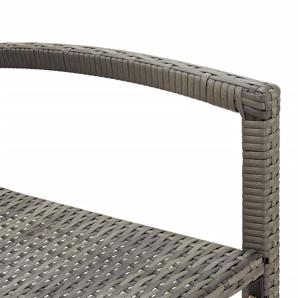 Set Bar Giardino 5pz Grigio Legno Massello Acacia e Polyrattan 3295277