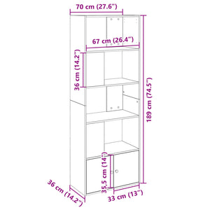 Libreria Bianca 70x36x189 cm in Legno Multistrato 3295317