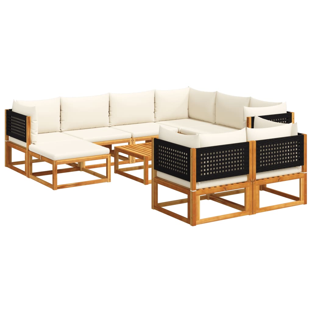 Set Divani da Giardino 10pz con Cuscini Legno Massello Acacia 3278882