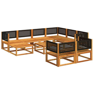 Set Divani da Giardino 10pz con Cuscini Legno Massello Acacia 3278882