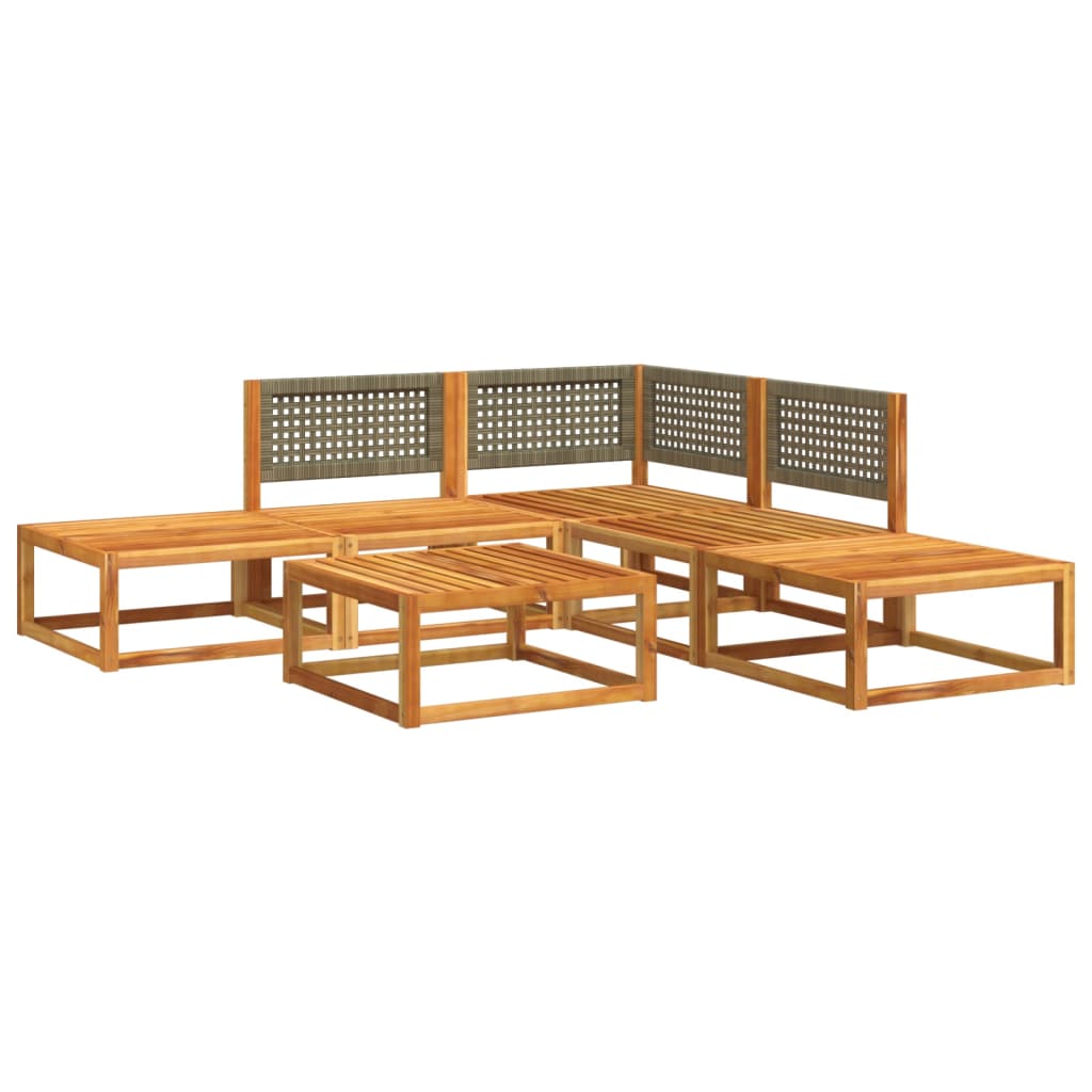 Set Divano da Giardino 6 pz con Cuscini in Massello di Acacia 3278892