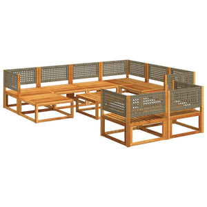 Set Divani da Giardino 10pz con Cuscini Legno Massello Acacia 3278905