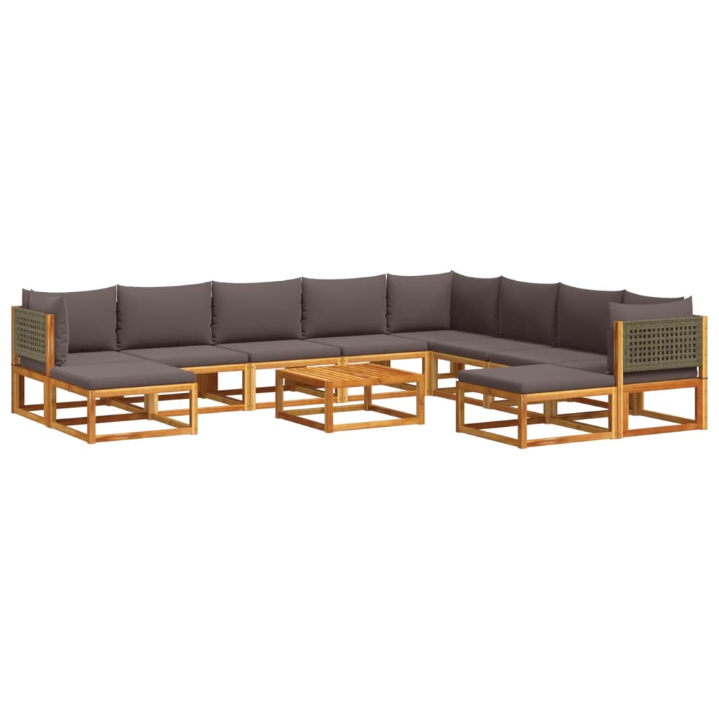 Set Divano da Giardino 11 pz con Cuscini Legno Massello Acacia 3278906