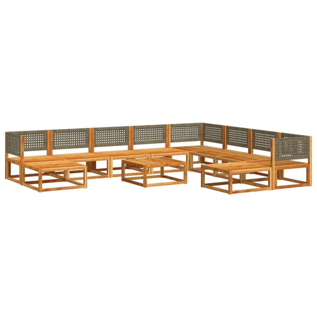 Set Divano da Giardino 11 pz con Cuscini Legno Massello Acacia 3278906