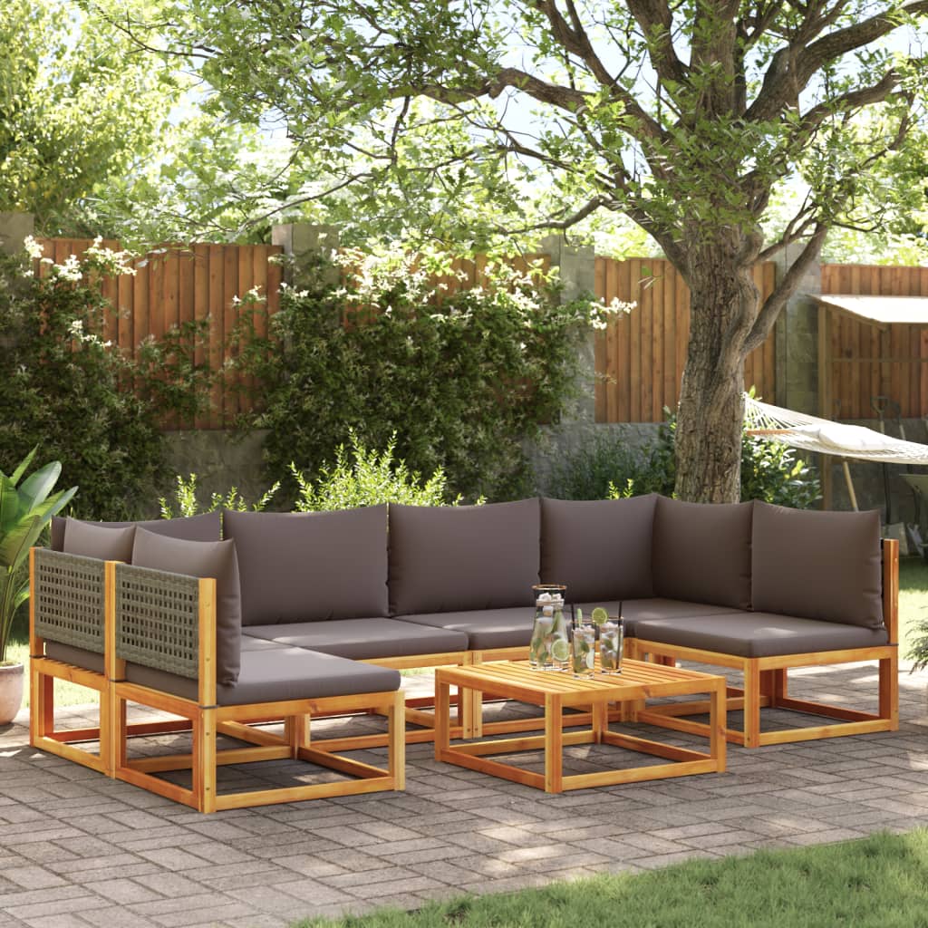 Set Divano da Giardino 7 pz con Cuscini Legno Massello Acacia 3278909