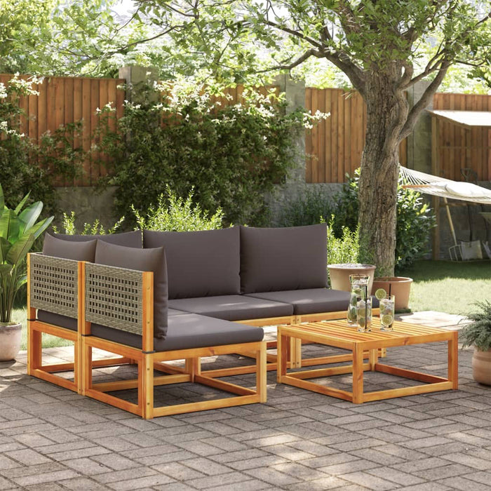 Set Divano da Giardino 5 pz con Cuscini Legno Massello Acacia 3278911