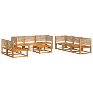 Set Divano Giardino 9 pz con Cuscini Legno Massello di Acacia 3278926