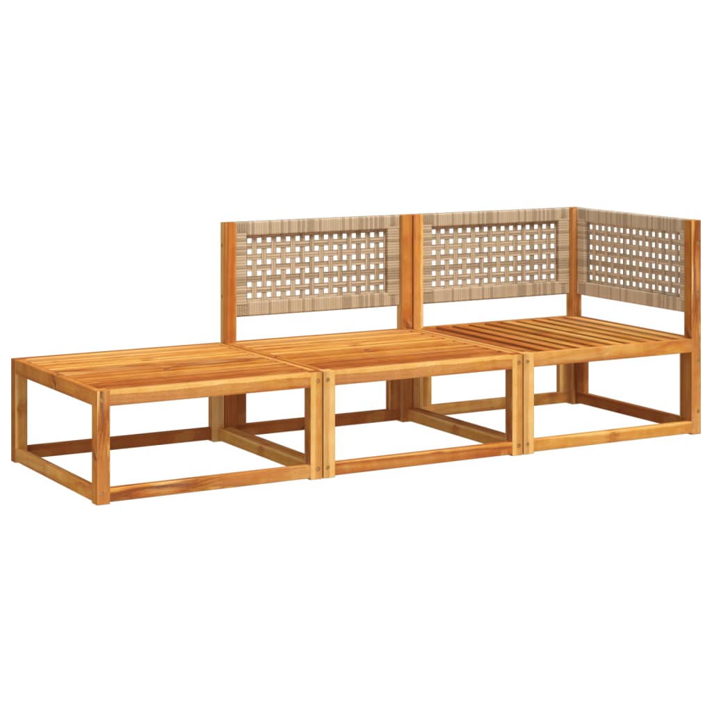 Set Divano da Giardino 3pz con Cuscini Legno Massello di Acacia 3278936