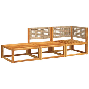 Set Divano da Giardino 3pz con Cuscini Legno Massello di Acacia 3278936