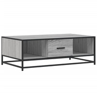 Tavolino Grigio Sonoma 100x57x35 cm Legno Multistrato e Metallo 848762